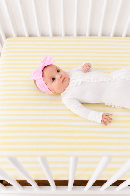 Lemon Stripes Crib Sheet