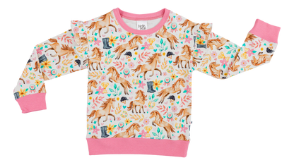 Delilah Ruffle Crewneck Sweatshirt