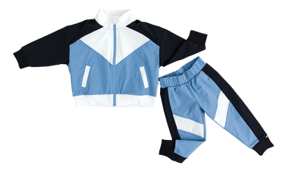 dusty blue windbreaker set