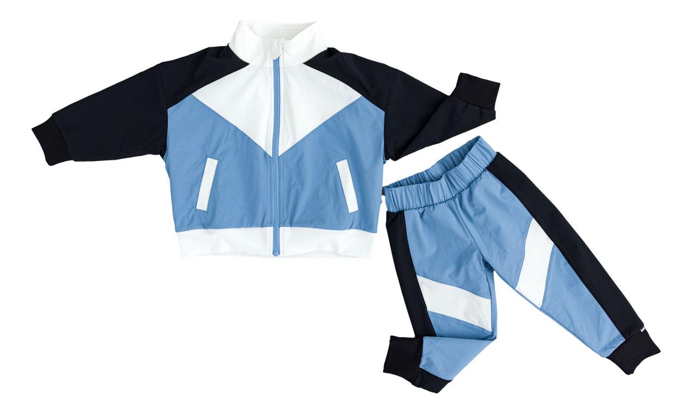 dusty blue windbreaker set