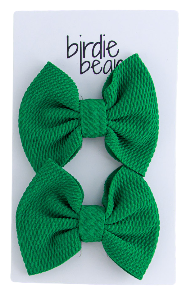 emerald clippy bow set