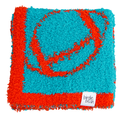 football blanket- AQUA/ORANGE- STROLLER