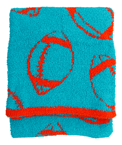 Football Blanket- AQUA/ORANGE -TODDLER