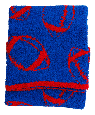 football blanket- BLUE/RED -TODDLER