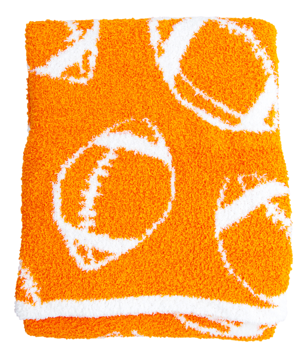 Football Blanket- ORANGE/WHITE -TODDLER