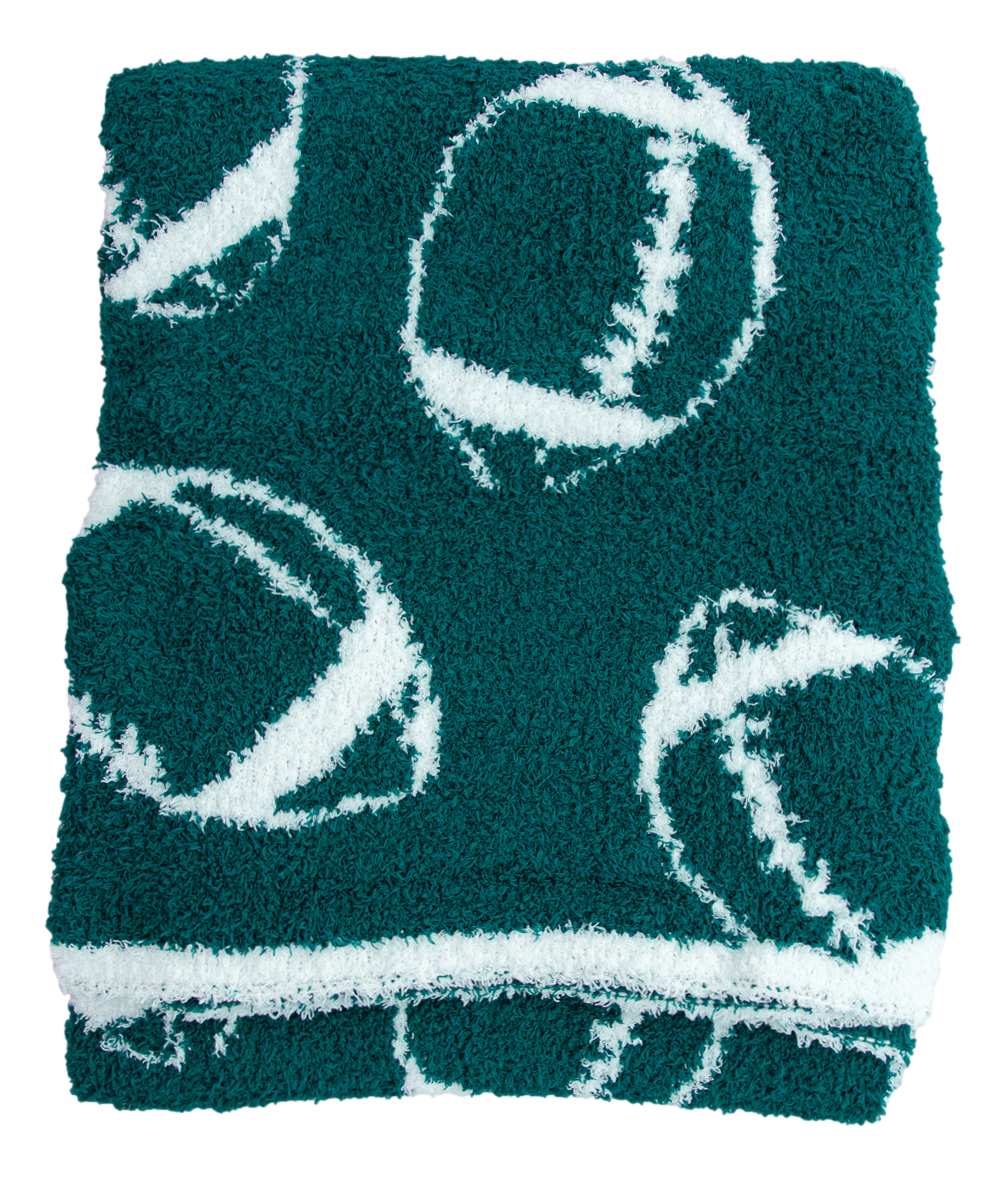 Football Blanket- GREEN/SILVER -TODDLER