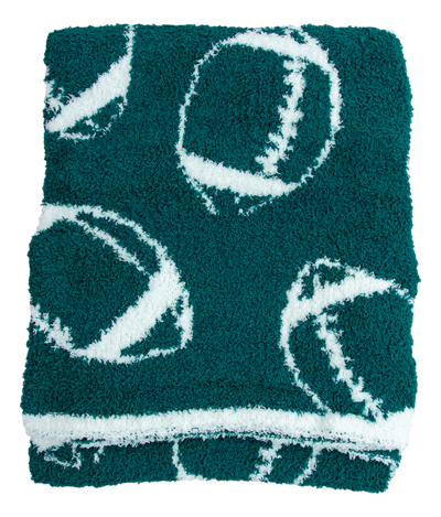 football blanket- GREEN/SILVER -TODDLER