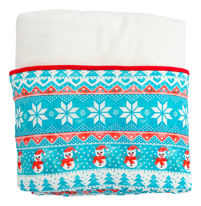 Frosty Fair Isle Plush Toddler Blanket