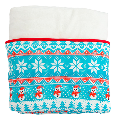 Frosty Fair Isle Plush Throw Blanket
