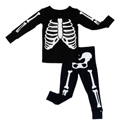 Bones Glow-In-The-Dark 2-Piece Pajamas : GREY WEBS