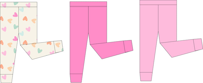 Doodle Hearts Legging Set