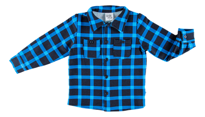 ice blue/black plaid flannel