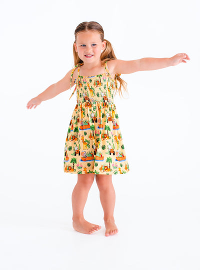 leo smocked birdie dress