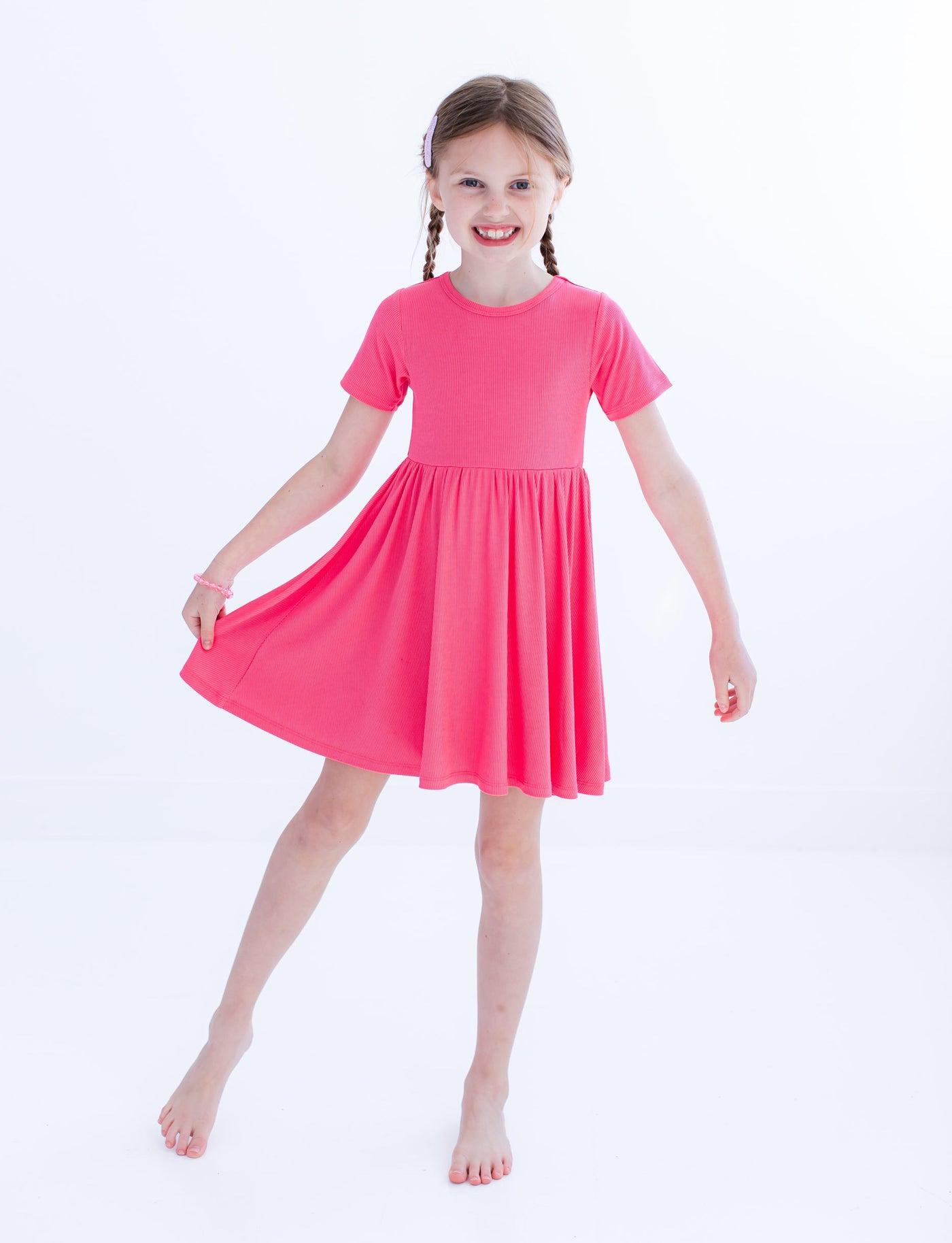 Strawberry Ribbed Birdie Dress