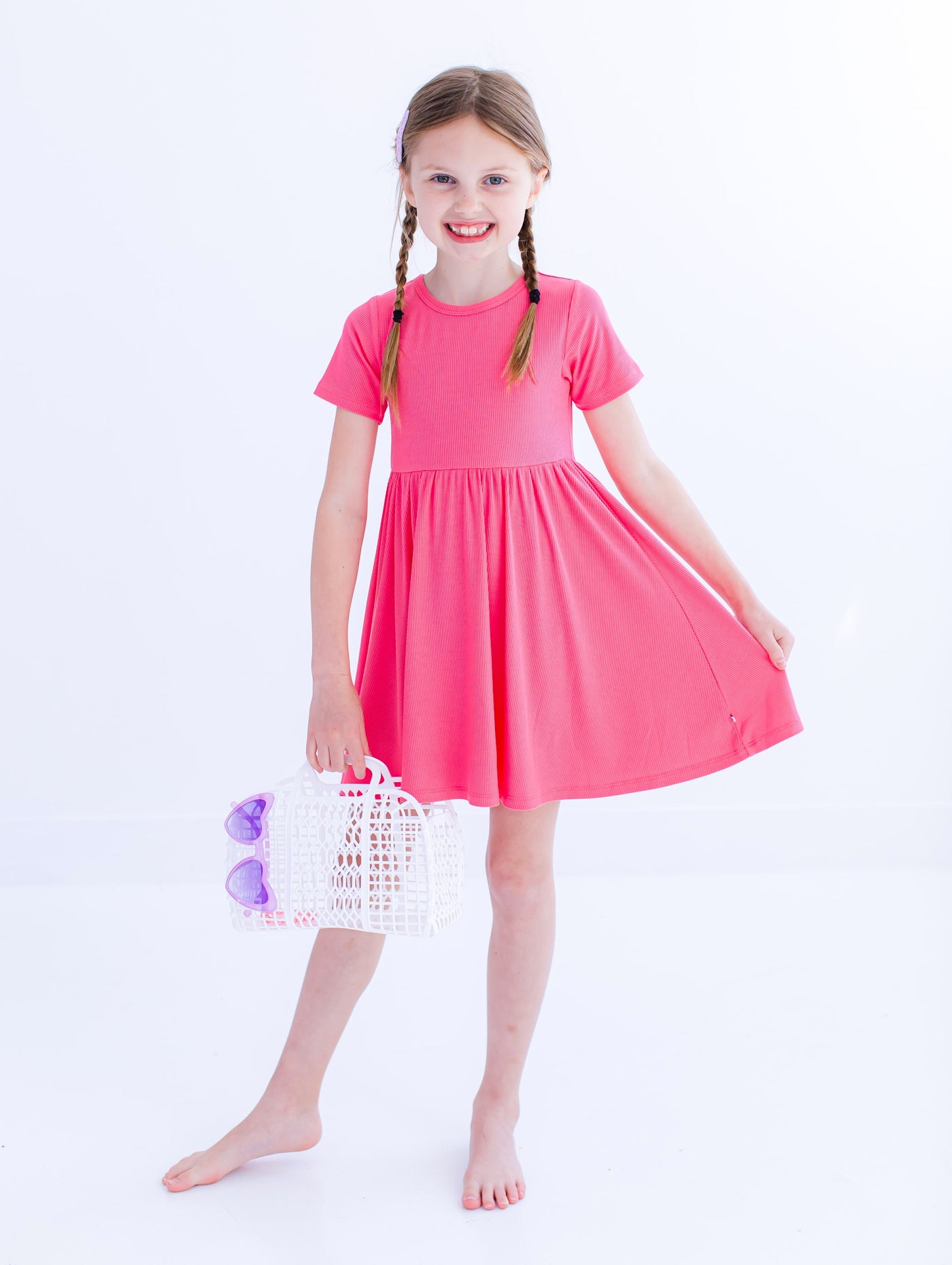 strawberry ribbed birdie dress