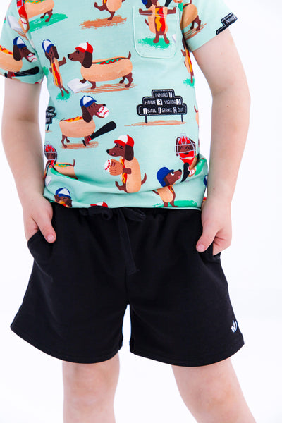 jet black bamboo/cotton shorts