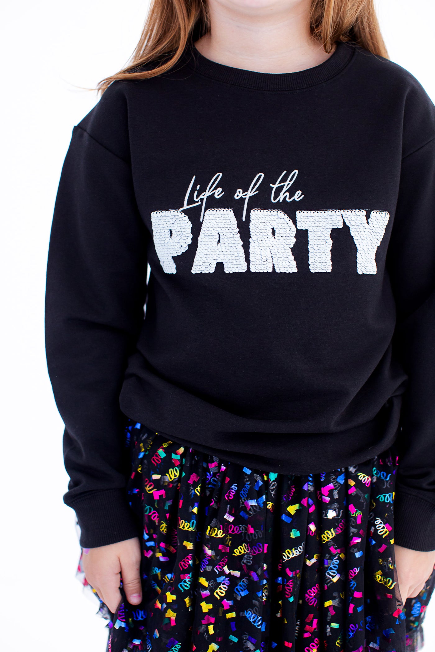 life of the party sequin crewneck sweatshirt