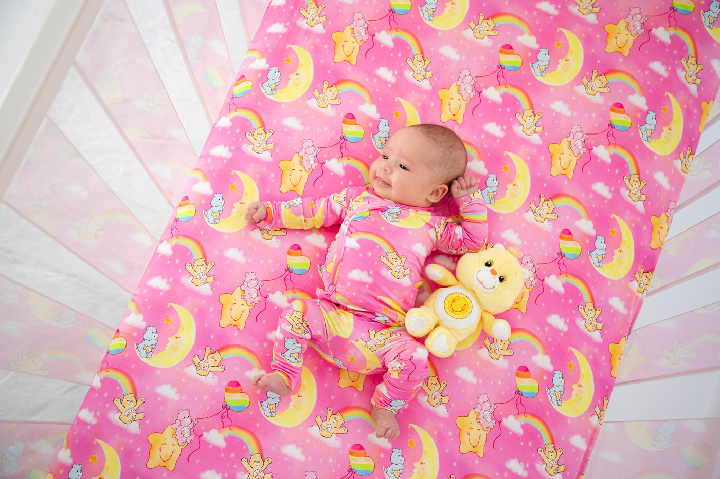 Care Bears Baby™ pink stars crib sheet
