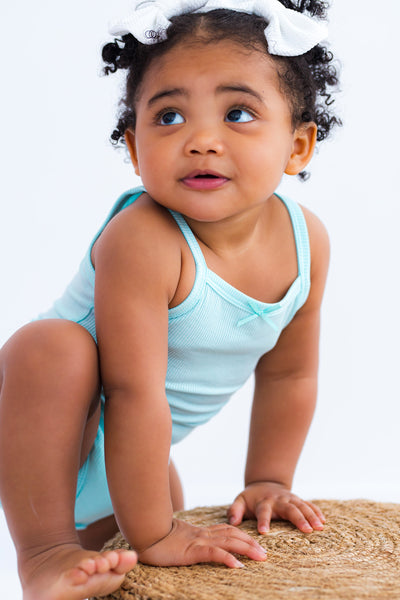 aqua ribbed bodysuit tank