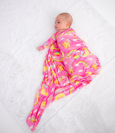 Care Bears Baby™ pink stars swaddle blanket