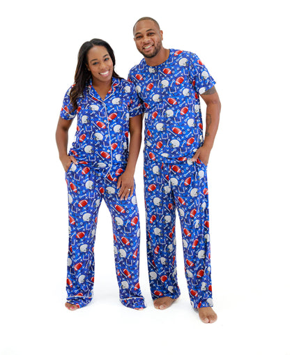 Matching mom and dad bamboo lounge set sports theme