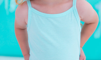 aqua ribbed tank top