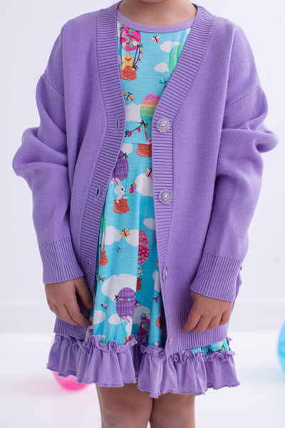 Lavender Knit Cardigan