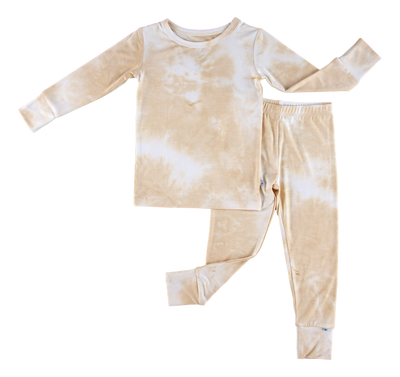 ivory tie-dye 2-piece pajamas