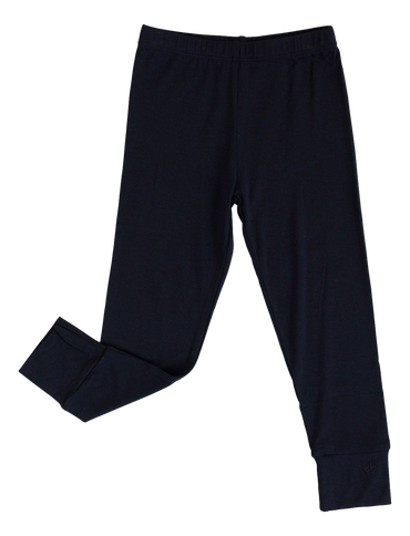 Comfortable bamboo viscose leggings for kids in jet black