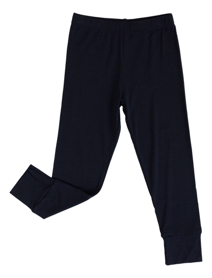 Comfortable bamboo viscose leggings for kids in jet black