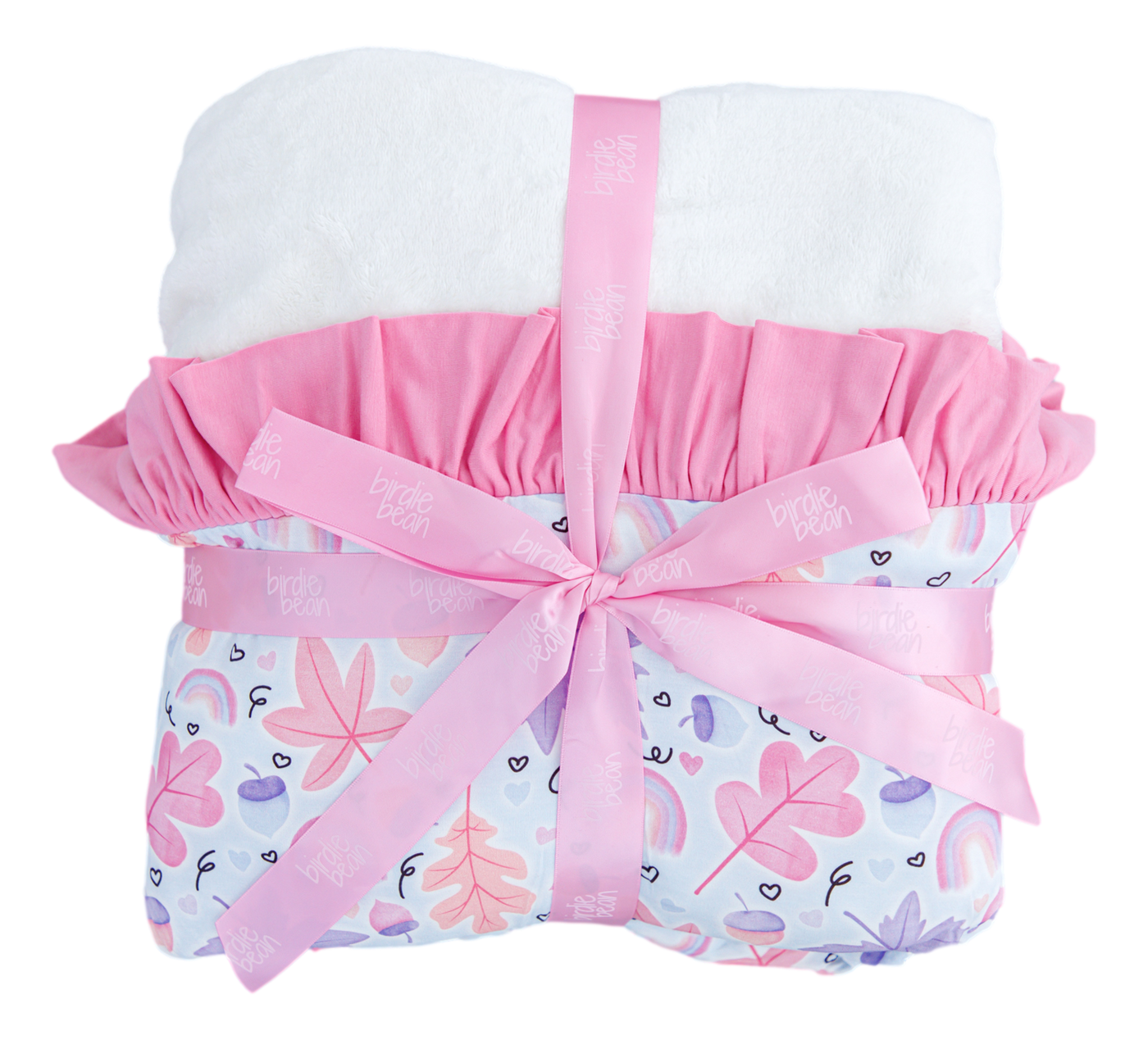 laurel ruffle plush birdie blanket: TODDLER