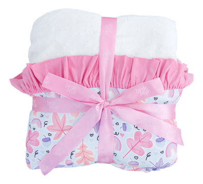 laurel ruffle plush birdie blanket: TODDLER