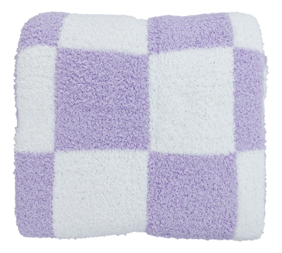 lavender check microfiber blanket- TODDLER