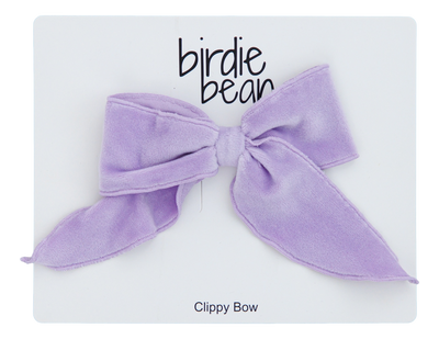 lavender velvet clippy bow