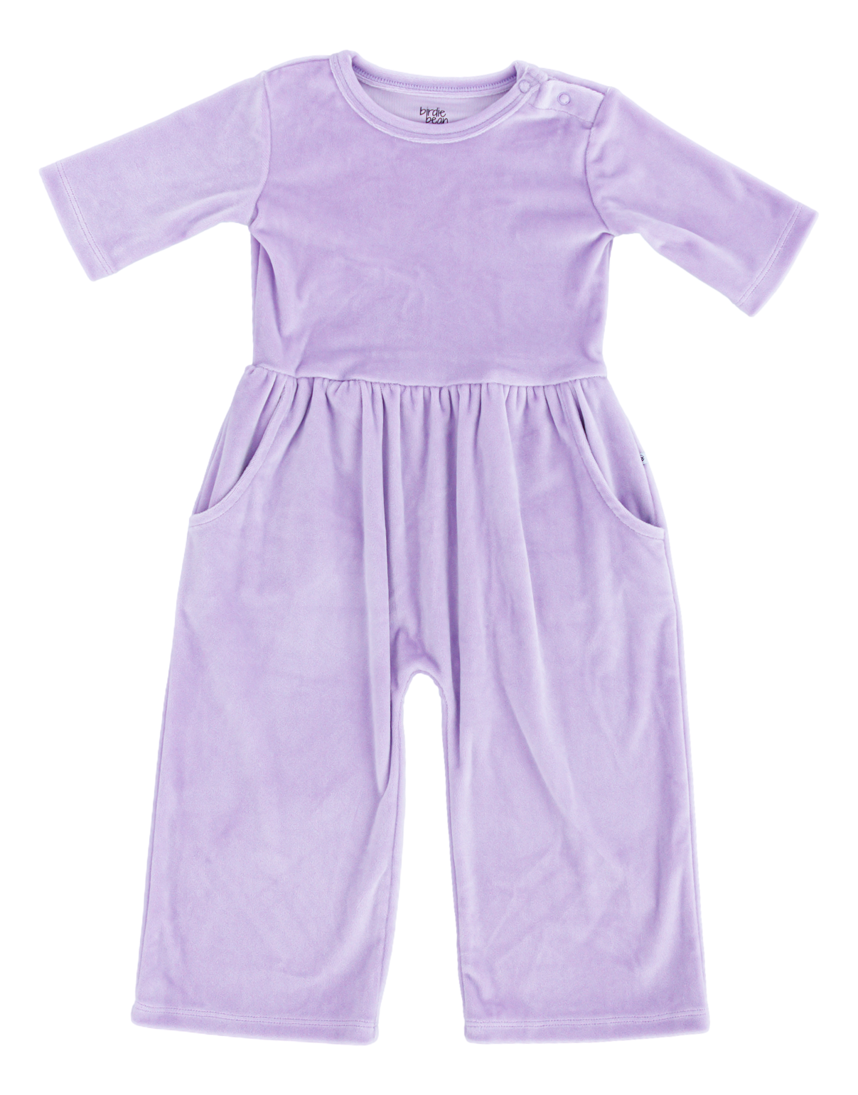 lavender velvet leggy jumpsuit