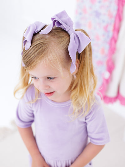 lavender velvet clippy bow