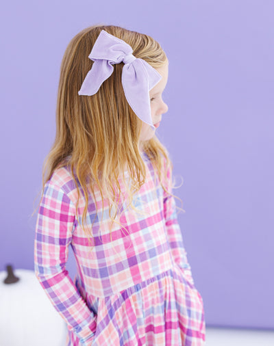 lavender velvet clippy bow