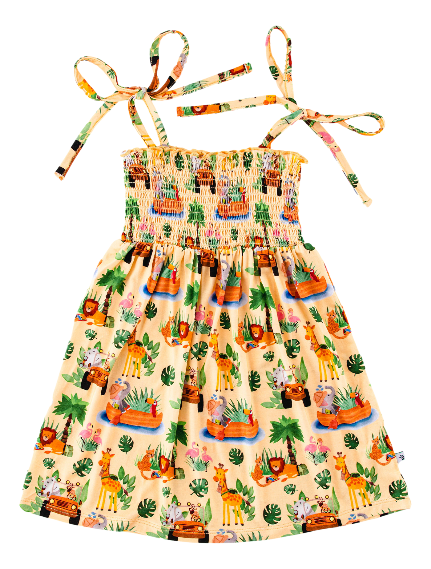 leo smocked birdie dress