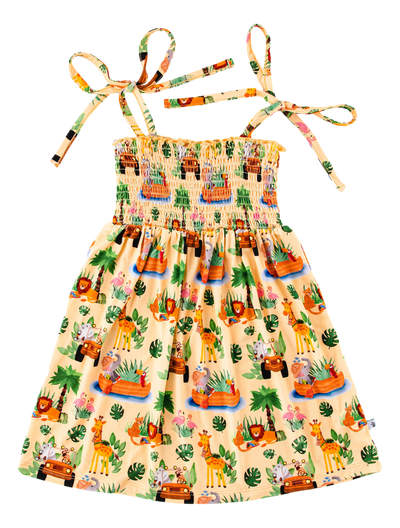 leo smocked birdie dress