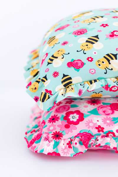 Maya/rosie ruffle zipper pillowcase set