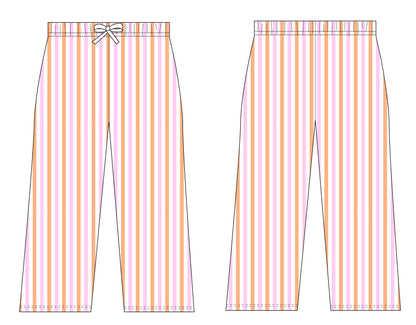 PRE ORDER: Pink/Orange Stripe Sweatpants