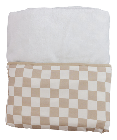 Oat Check Plush Toddler Blanket