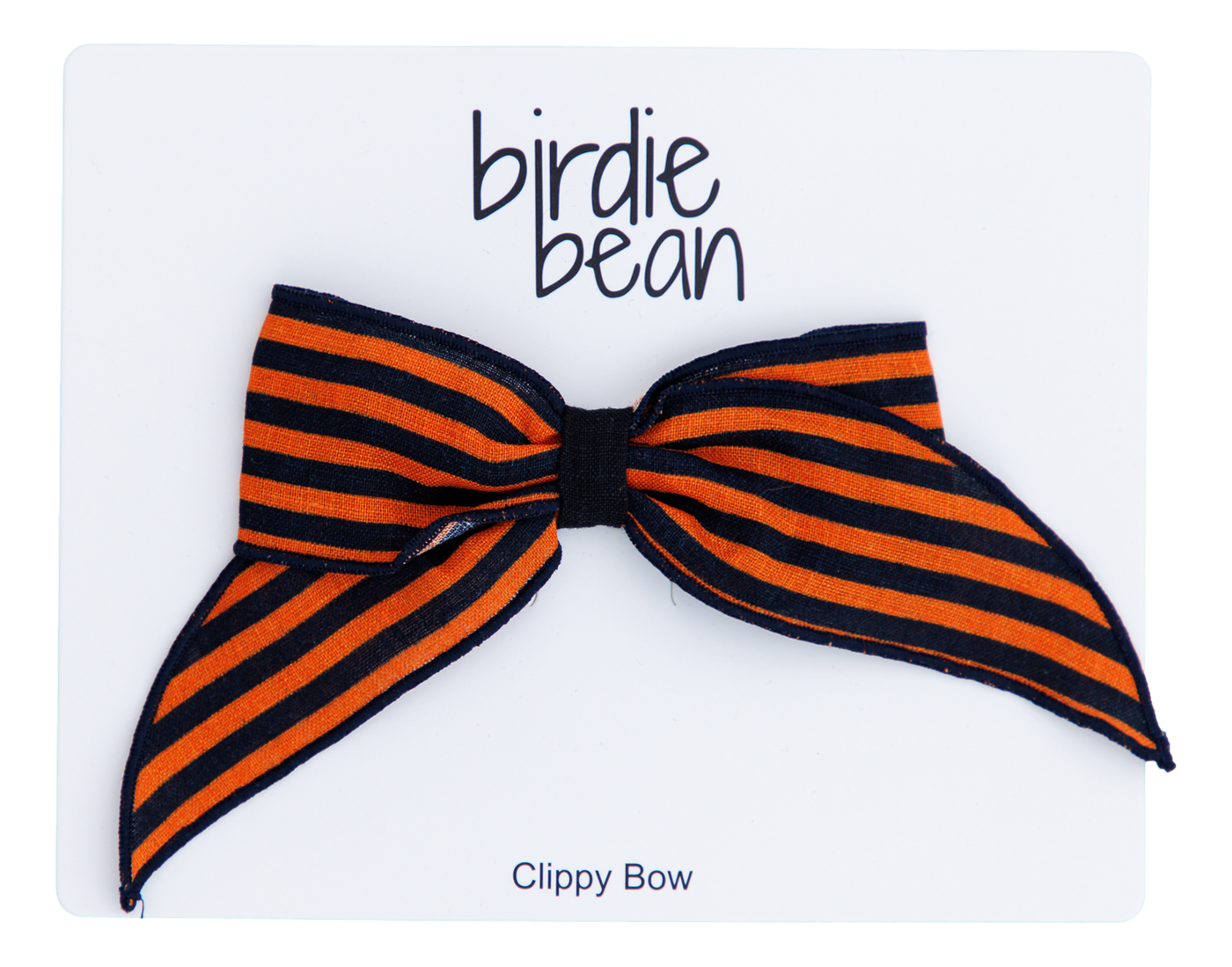 orange/black stripe clippy bow