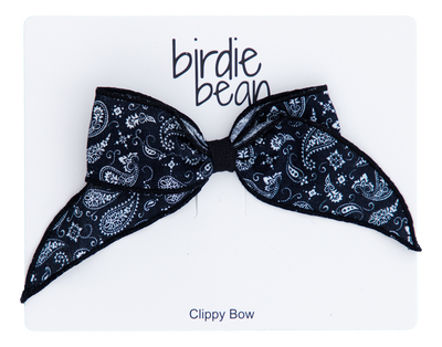 black paisley clippy bow