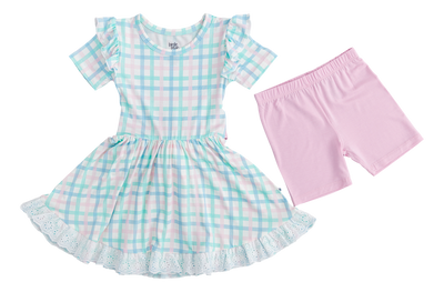 Pastel Gingham Birdie Dress