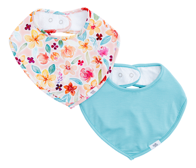 pearl and moss bandana bib set