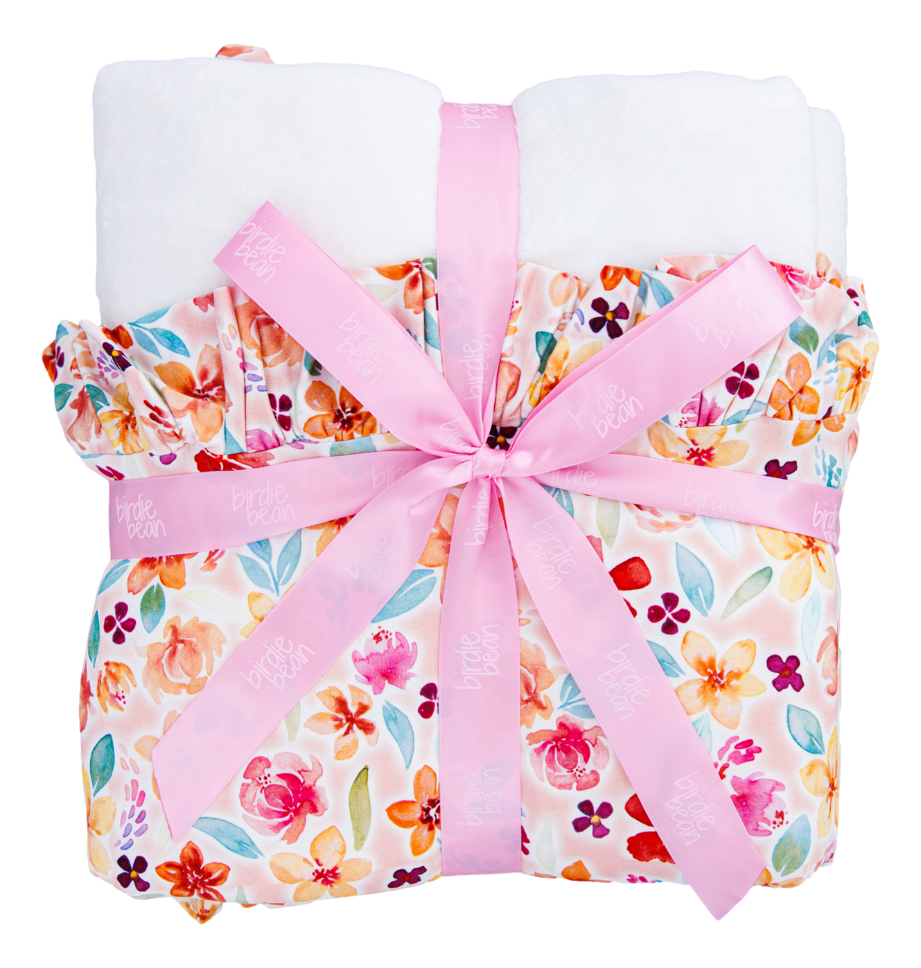 pearl ruffle plush birdie blanket: TODDLER