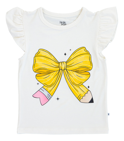 Pencil Bow Ruffle Top
