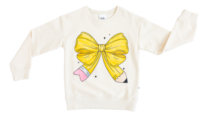 Pencil Bow Crewneck Sweatshirt