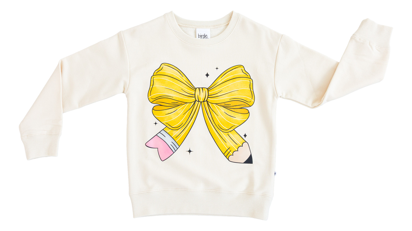 Pencil Bow Crewneck Sweatshirt